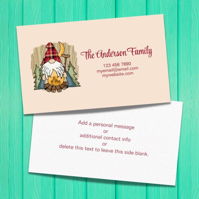 Whimsical Gnome RVer Camper Van Life Personal Calling Card