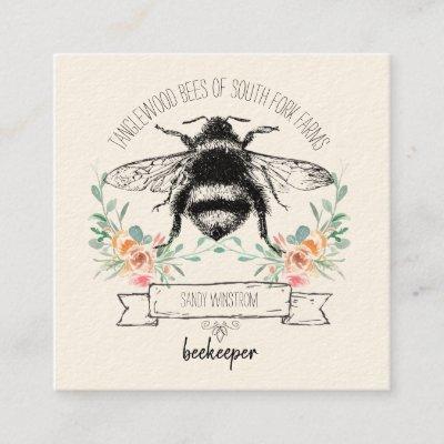 Whimsical Honey Bee Apiary Beekeeper Square
