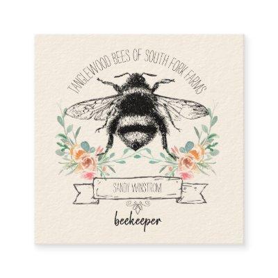 Whimsical Honey Bee Apiary Beekeeper Square