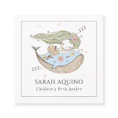Whimsical Mermaid & Whale Children's Book Author Square
