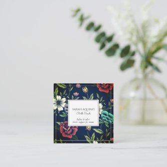 Whimsical Monogrammed Floral Birth Coach Doula Square