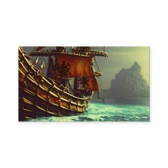 Whimsical Pirate Ship Triptych