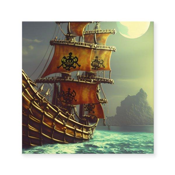 Whimsical Pirate Ship Triptych Square