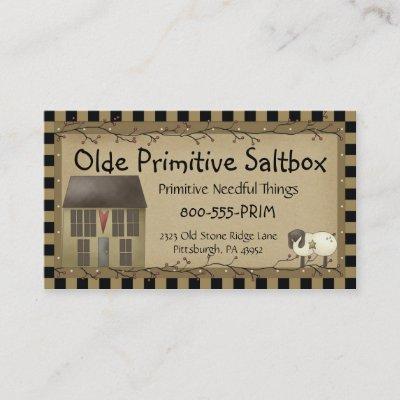 Whimsical Primitive Saltbox House & Sheep