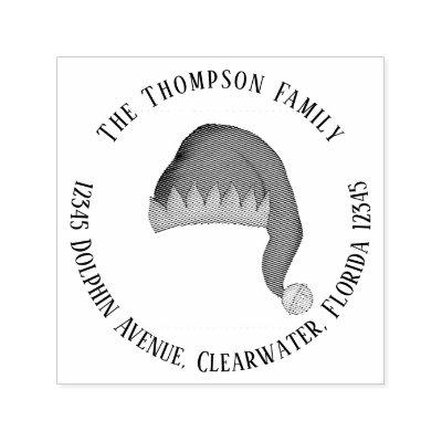 Whimsical Return Address Elf Hat Self-inking Stamp