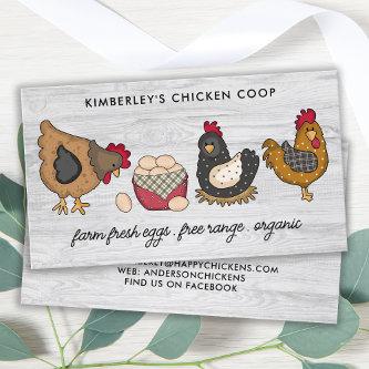 Whimsical Rustic Farm Fresh Eggs Chicken QR Code