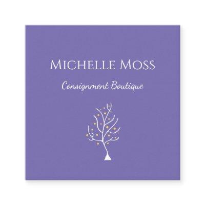 Whimsical Tree of Life Drawing Boho Purple  Square