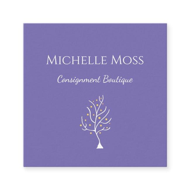 Whimsical Tree of Life Drawing Boho Purple  Square