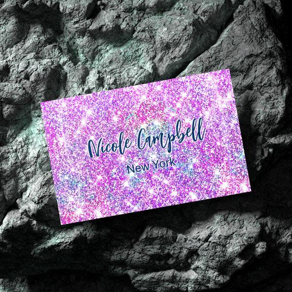 Whimsical unicorn purple glitter  magnet