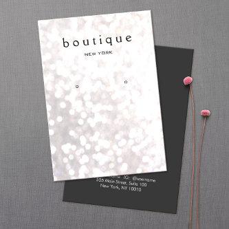 Whimsical White Bokeh Earring Display Card