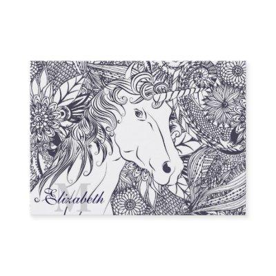 Whimsy unicorn and floral mandala design