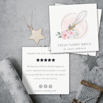 Whisk Blush Watercolor Floral Chef Review Request Square