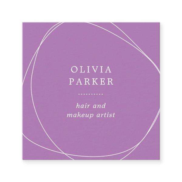 White Abstract Circle | Lavender Square