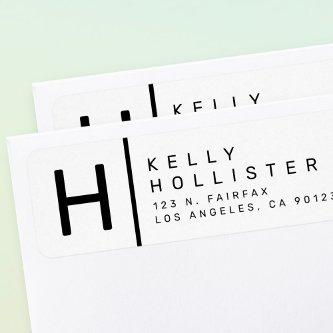 White and Black | Modern Return Address Label
