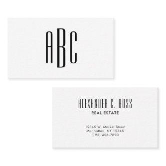 White and Black Simple Three Letter Monogram