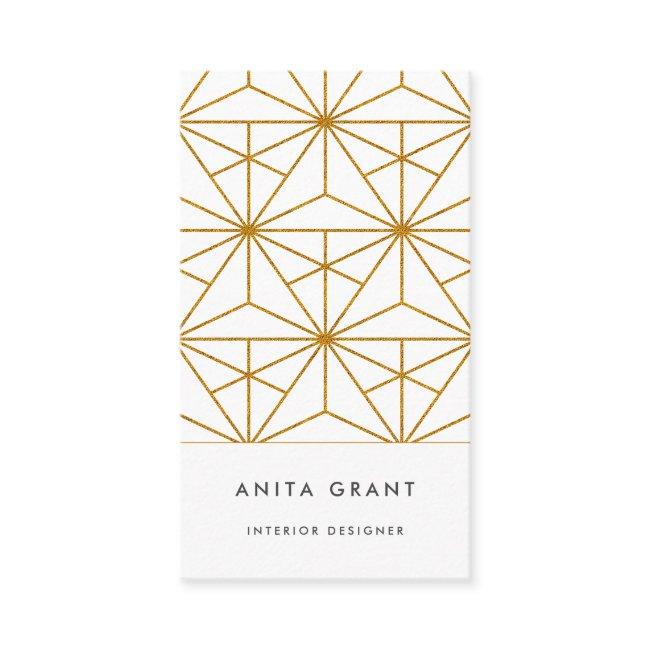 White and gold art deco geometric pattern