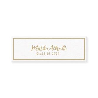 White and Gold | Bold Typography  Name Card