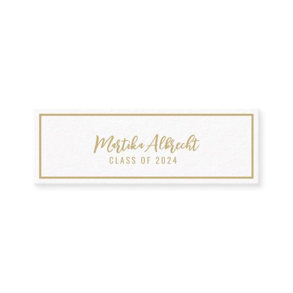 White and Gold | Bold Typography  Name Card