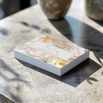 White and gold marble effect