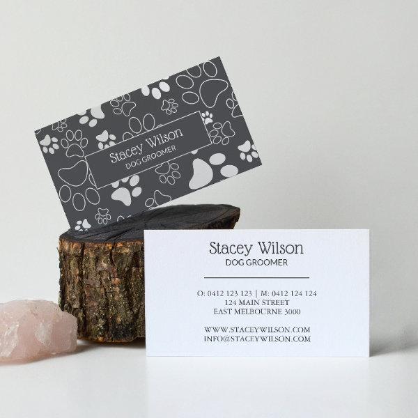 White And Gray Pet Groomer Paw Print