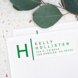 White and Green | Modern Return Address Label