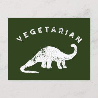 White and Hunter Green Vegetarian Dinosaur Postcard