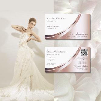 White and Rose Gold Decor with QR-Code Luxurious