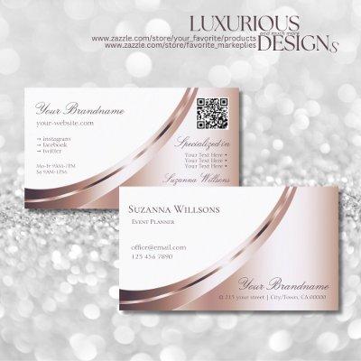White and Rose Gold Decor with QR-Code Luxurious