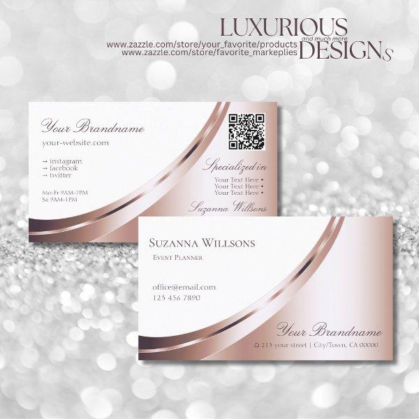 White and Rose Gold Decor with QR-Code Luxurious