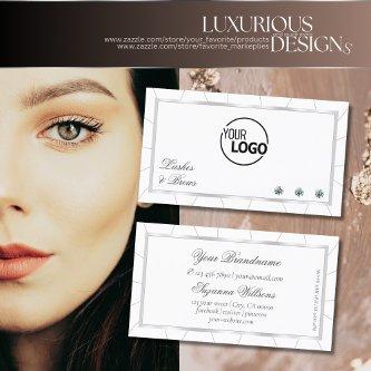 White and Silver Frame Noble with Diamonds & Logo