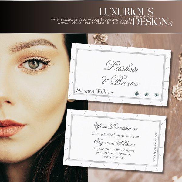 White and Silver Frame with Diamonds Professional
