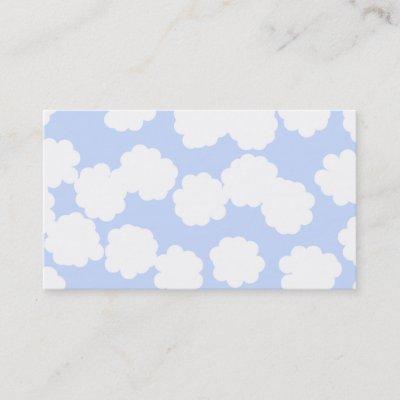 White and Sky Blue Clouds Pattern.