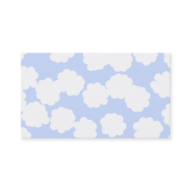 White and Sky Blue Clouds Pattern.