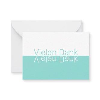 White & Aqua Reflection Modern German Thank You Note Card