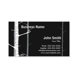 White Birch Trees Forest Dark