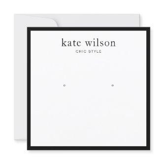 White Black Border Jewelry Earring Display Invitation