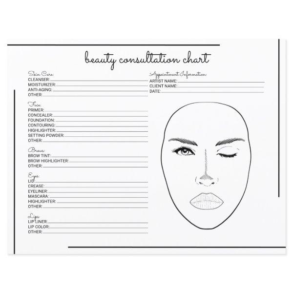 White Black Border Script Logo Beauty Consultation
