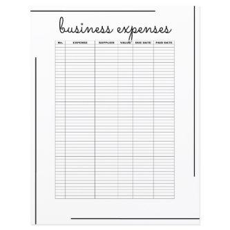 White Black Border Script Logo Business Expenses