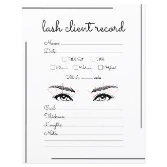 White Black Border Script Logo Lash Client Record