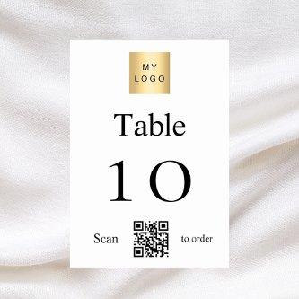 White black business logo QR code table number