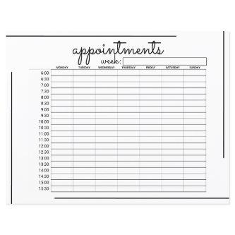 White Black Frame Script Logo Appointment Schedule