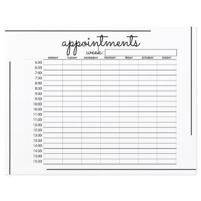White Black Frame Script Logo Appointment Schedule