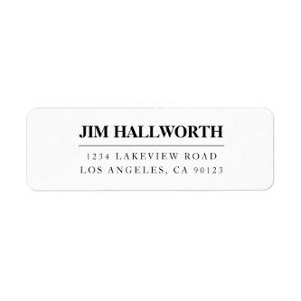 White & Black Modern Return Address Label