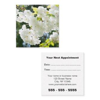 White Blossom Photo Square Appointment Card