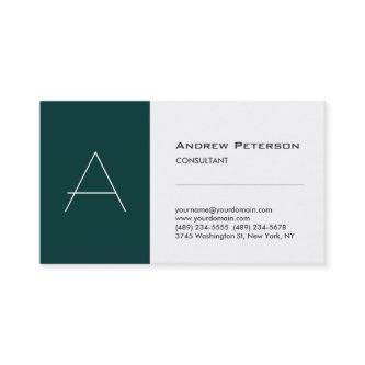 White Blue Green Stripe Monogram