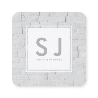 White Brick Simple Modern Interior Designer Square