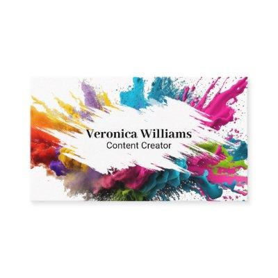White Brush Stroke | Colorful Powder
