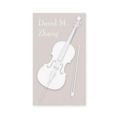 White Cello & Bow Simply Elegant String Player