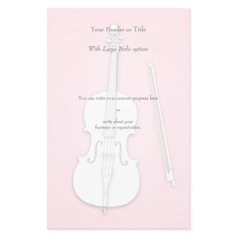 White Cello Custom Color Concert Program Insert