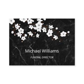 White Cherry Blossom Black Marble Undertaker